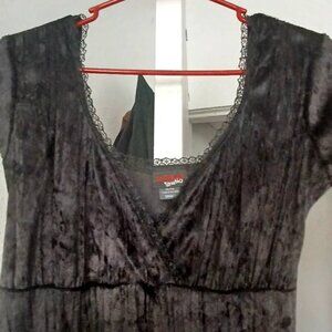 Velvety Goth empire waist bodycon midi dress